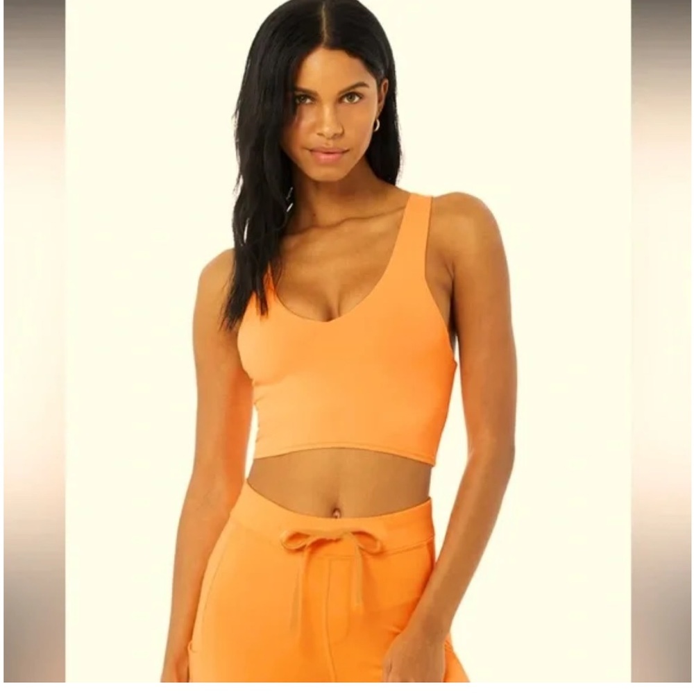 ALO Yoga Real Bra Tank in Neon Apricot Orange